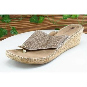 White Mountain Sz 8 M Brown Flip Flop‎ Synthetic Women Sandals